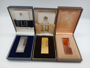 【一円スタート】dunhill ダンヒル ガスライター 3点セット 箱付き ※動作未確認 1個破損箇所有り