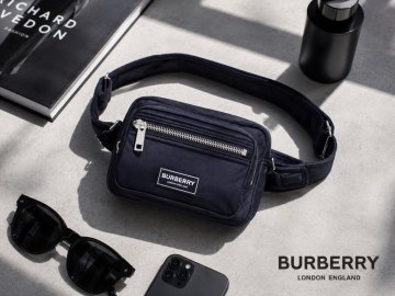 22万新品◆BURBERRYバーバリー◆ミニショルダーバッグ 紺ネイビー 1円