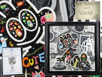 魁◆完売作家2022特集作家 戸田悠理 YUSUKE TODA 原画 YUM 現代アート 作品証明証附 戸田悠理個展にて購入品 直筆サイン有 名作秀逸作品！