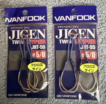 【1円出品】VANFOOK ヴァンフック ジゲンハイパーツイン JHT-55 #5/0 2個（2枚）セット アシストフック フロロ芯ライン