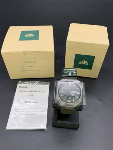 横田　7月　NO.121 CASIO カシオ　腕時計　 PROTREK プロトレック 電波ソーラー　稼働あり ベルト汚れあり 未使用に近い PRW-6900YB