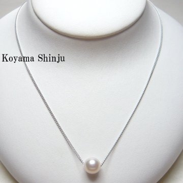 新品★小山真珠★１円～人気商品！美色カラー！大珠8.5mm！あこや本真珠貫通ペンダントパールネックレス