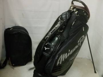 MIZUNO Pro YORO JAPAN 9.5型 アスリート/プロモデルスタンド★中古★(BK)ゴルフ キャディバック