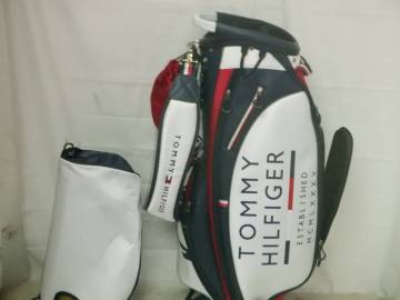 TOMMY HILFIGER トミーヒルフィガー 9.0型 アスリートスタッフ★中古/超美品★(NVxWHxRED)ゴルフ キャディバック