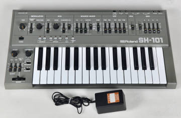 名機 Roland SH-101 /ヴィンテージ アナログシンセ 32鍵 ACアダプター付/Portishead Aphex Twin Orbital Devo The Prodigy 808 State