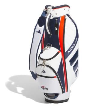 ・スピード発送 新品未使用 adidas Golf(アディダスゴルフ) 軽量 パフォーマンスキャディバッグ IN6672(ホワイト/ネイビー/ブライトレッド)