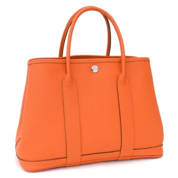 1円◎極美品 HERMES エルメス ハンドバッグ トート ガーデンパーティTPM □R刻印 ネゴンダレザー オレンジ◎E.Dil.aT-21
