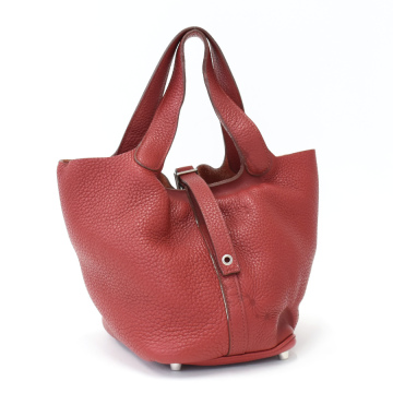 1円◎HERMES エルメス ハンドバッグ ピコタンロックPM トリヨンクレマンス レザー レッド◎E.Cgg.tI-9
