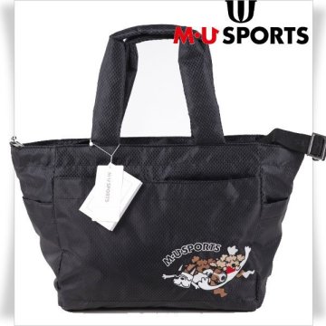 新品1円～★定価1.8万 M・U SPORTS エムユースポーツ レディース 2WAY 軽量ナイロン多機能ボストンバッグ トートバッグ 大容量 黒◆B6394◆