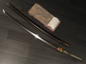 太刀銘.讃岐名工.継清【馬場継清】昭和二十年二月日.切れ味に定評あり.拵入.笄.個人装備.拵刀剣刀装具武具甲冑