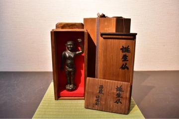 【GE】M151【コレクター所蔵品】時代 銅誕生仏/仏教美術 仏像 佛 置物 銅製 骨董品 時代品 美術品 古美術品 ys