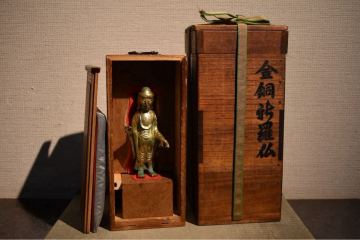 【GE】R63【コレクター所蔵品】《大名品》時代 新羅金銅仏立像/仏教美術 仏像 佛 置物 骨董品 時代品 美術品 古美術品 ys