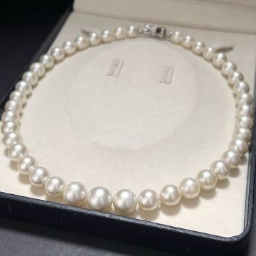 【K18】白蝶真珠 約9.0-13.0mm 南洋真珠 ネックレス シルバー金具 Pearl 18金 750 necklace 本真珠 パール SILVER刻印 1648-7648107