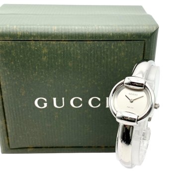 1円スタート！稼働　GUCCI　グッチ　時計　腕時計　バングルウォッチ　1400L　クオーツ　箱付き　中古品　60サイズ　蘇さ(MMY357)