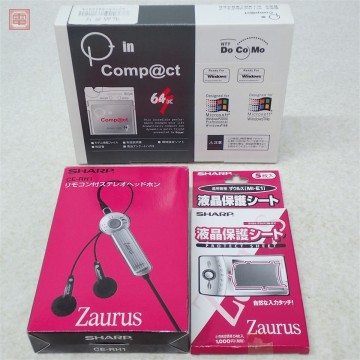 SHARP Zaurus 液晶保護シート/Zaurus CE-RH1 リモコン付ステレオヘッドホン/DoCoMo P-in Conp@ct まとめて3本セット【10