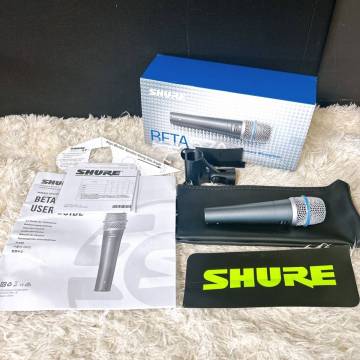 【１円スタート！】SHURE BETA57A-J ダイナミックマイク 楽器用 ボーカル マイクロフォン ケース付 元箱付 付属品有り 高音質 / EO549-宅80