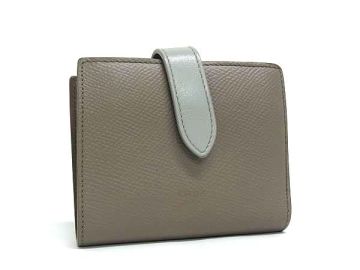 1円 ■美品■ CELINE セリーヌ レザー 二つ折り 財布 ウォレット 札入れ カード入れ 小銭入れ レディース グレージュ系 HB3429