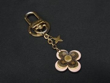 1円 LOUIS VUITTON ルイヴィトン M63085 キーホルダー ブルーミング フラワー BB キーリング ゴールド系&times;ピンク系 HE2384