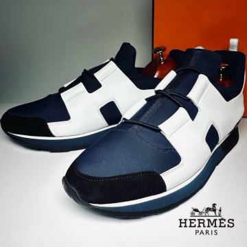 【本物保証】極美品◆ HERMES エルメス ◆ プレイヤー（Player） Hロゴ トワルテクニック スニーカーサイズ40 25.5cm相当