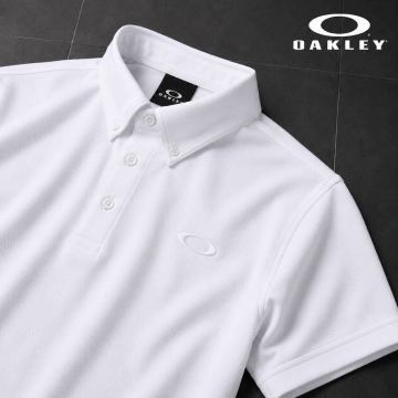 ◎新品【メンズ2XL】白 オークリー GOLF シアサッカー 吸汗速乾 4WAYストレッチ UPF50+ 軽量 ゴルフ 半袖ポロシャツ