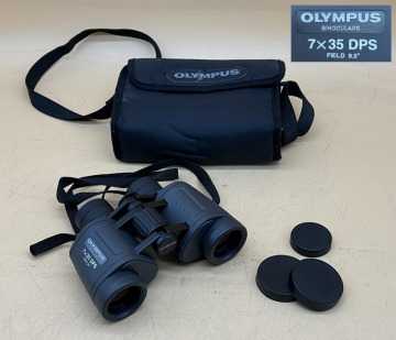 SY7-62 OLYMPUS オリンパス 双眼鏡 7&times;35 DPS FIELD 9.5&deg; ケース ストラップ レンズキャップ付 アウトドア 野鳥観察 現状品 保管品