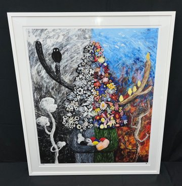 【江】限定 55/75 平子雄一『Gift 14』シルクスクリーン 約84cm&times;71.3cm 古美術品(絵画額装アート)AXZ3097 CDTenux CVTudkn