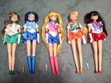 美少女戦士セーラームーン ドール 5体セット セーラームーン マーキュリー マーズ ジュピター ヴィーナス 当時物 バンダイ 人形 レトロ