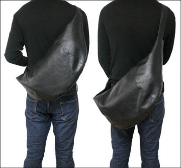 撥水！◇ワンショルダーバッグ ブラック◇大きめ 黒 柔らかなbag！普段使い/サイクリングにも合う メッセンジャー 限定 ショルダー 1079j