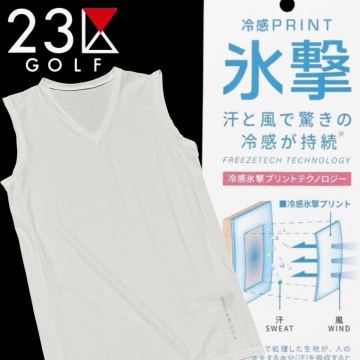 新品 1円スタート!23区GOLF M 定価1.2万 新品未使用 23区ゴルフ 高級 機能性抜群 氷撃 UVカット 吸水速乾 ストレッチ ノースリーブインナー