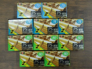 【NEW！新品未開封！￥1,000 Start】【cassette tape 20-SET, カセットテープ】AXIA PS-METAL 70&times;4本, 74&times;6, 80&times;10 まとめて20本セット