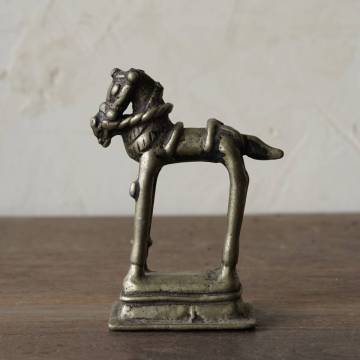 経年100年以上　インド　アンティーク 馬　ウマ　動物　オブジェ　置物　真鍮　ハンドメイド　アート　インテリア　