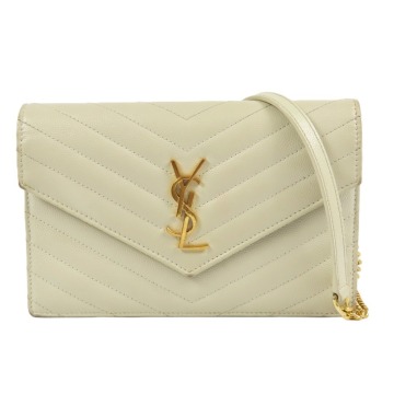 209781★1円スタート★SAINT LAURENT サンローラン 綺麗 カサンドラ エンベロープ 695108 チェーンウォレット 財布 ショルダーバッグ