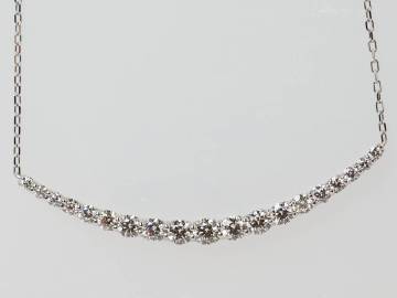 【10620D】Pt900/Pt850 天然ダイヤモンド 1.00ct/3.3g ネックレス
