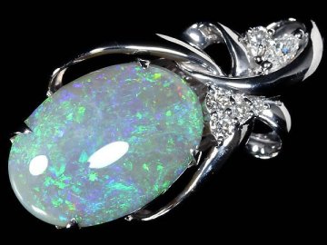 UU19040S【1円～】新品【RK宝石】≪opal≫ 天然ブラックオパール 特大6.26ct 極上ダイヤモンド Pt900 超高級ペンダントヘッド ネックレス