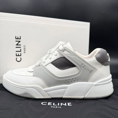 1円 【現行/美品】 CELINE セリーヌ CT-09 トリオンフ カーフレザー 厚底 ダッド ホワイト メンズ スニーカー 靴 シューズ 26cm相当