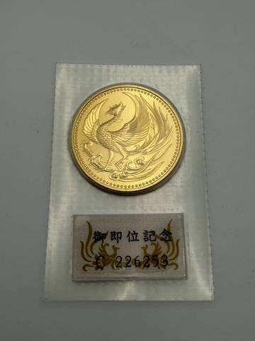 26PTV000008-2/671100/Y091-209/天皇陛下御即位記念 10万円金貨 30g 純金 K24 平成2年 御即位記念金貨 拾万円 鳳凰 菊花紋章 未開封パック
