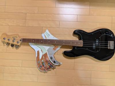 【プリアンプ試奏用】プレシジョンベース　（Fender Player Precision パーフェロー指板) ２バンドEQ アッセンブリ５枚付