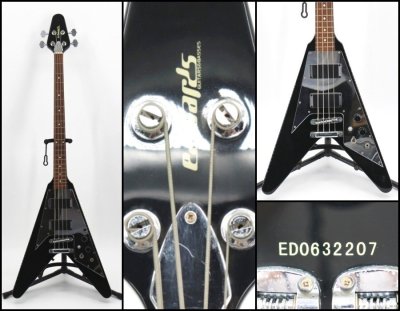 ビンテージ品 Edwards Flying V Bass ブラック ESP製 日本製 フライング V ベース エレキベース / n702
