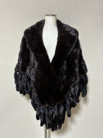 ■ダークミンク■ショール■65cmｘ176cm■レアデザイン■