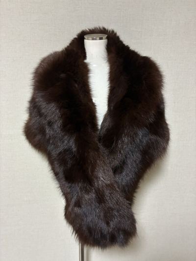 ■染めブルーフォックス■ショール■46cmｘ168cm■
