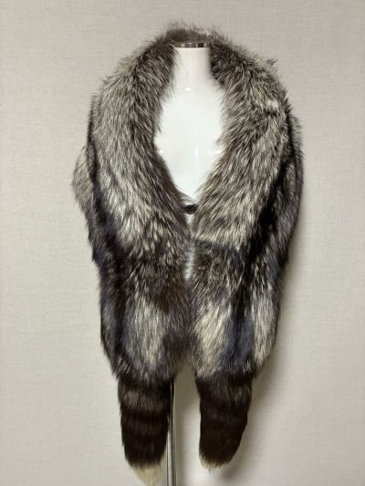■シルバーフォックス■大判ショール■35cmｘ226cm■