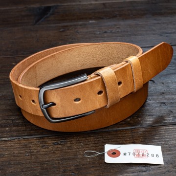 ナチュラルタン【ヌメ革】ベジタブルタンニン メンズ ベルト 本革 牛革 新品 未使用 送料無料 1円 天然色 田中革具