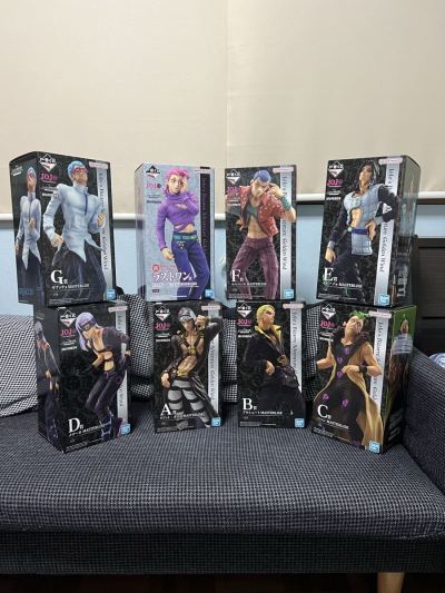 一番くじ　ジョジョの奇妙な冒険　ジョジョ　フィギュア　5部　黄金の風　GOLDEN WIND ヒットマンチーム　　 HITMAN TEAM コンプリート