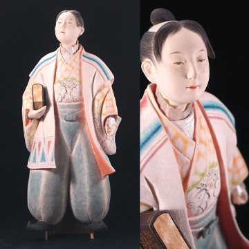 &nabla;花&nabla;博多人形師【中村信喬】秀逸作 創作博多人形「南蛮夢想」 共箱・展示札付 西部伝統工芸展正会員賞の名作