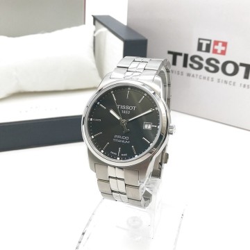 稼動品 箱付き 美品 コマ付 TISSOT ティソ PR100 TITANIUM T049410A デイト メンズ ブラック文字盤 チタン 純正ベルト 62-1