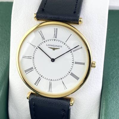 【1円〜】LONGINES ロンジン 腕時計 メンズ L4.635.2 グランドクラシック ホワイト文字盤 ゴールド ローマン ラウンドフェイス 可動品