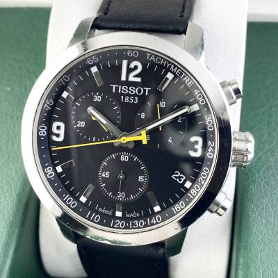 【1円〜】TISSOT ティソ 腕時計 メンズ クロノグラフ ブラック文字盤 ラウンドフェイス デイト 可動品