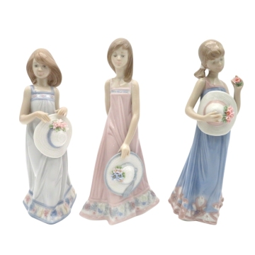 1円〜 Lladro リヤドロ 5643 少女 ケイシー/5647 夏の陽ざし/5648 コートニー フィギュリン 計3点 箱付 ※同梱不可