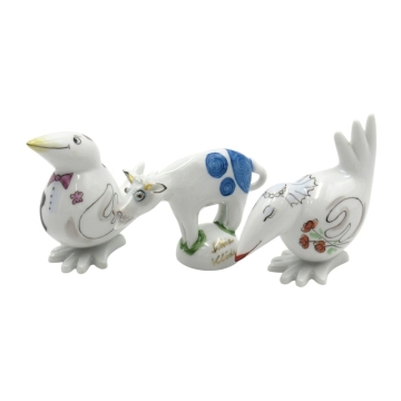 1円〜 Meissen マイセン コミックバード ウェディング 2点 /干支 丑 サイン入 フィギュリン 計3点 ※同梱不可