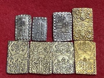 【長州】古銭 古金銀　参考品　一朱銀 二分判金　出来良し8点